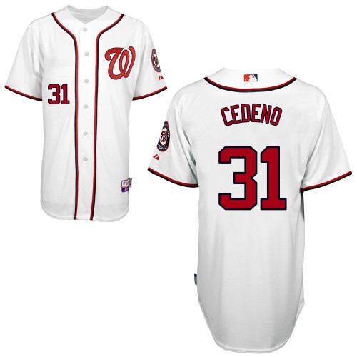Xavier Cedeno #31 MLB Jersey-Washington Nationals Men's Authentic Home White Cool Base Baseball Jersey